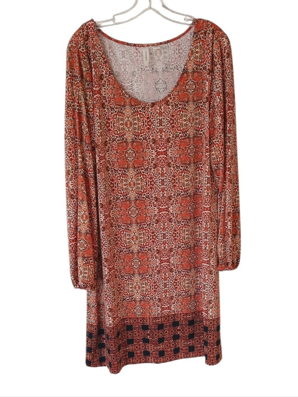 Tacera Orange Cold-Shoulder Scoop-Neck Dress Size XL